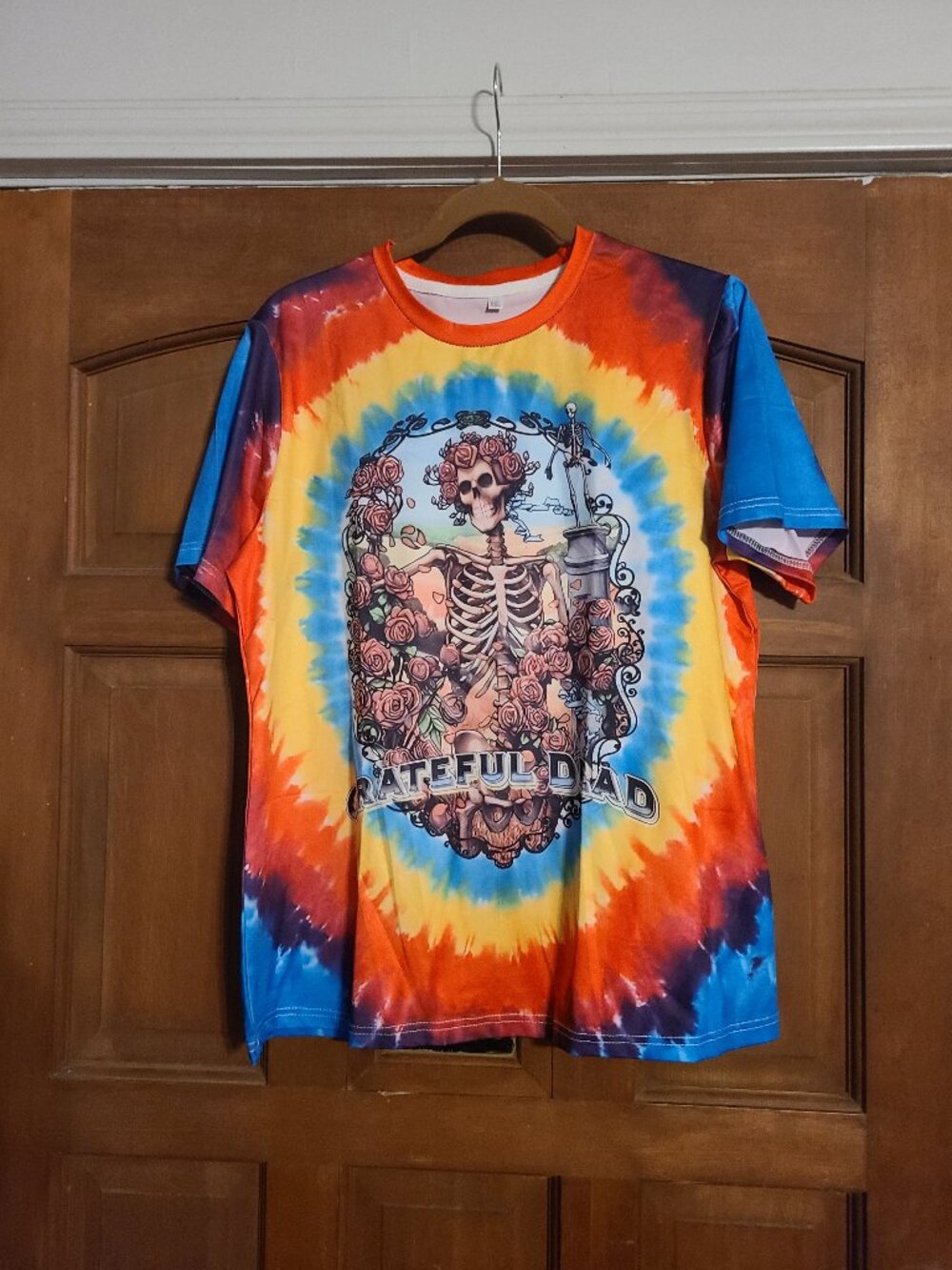 Grateful Dead Tie Dye Shirt SZ XL Women Double Sided Bertha 100% Polyester